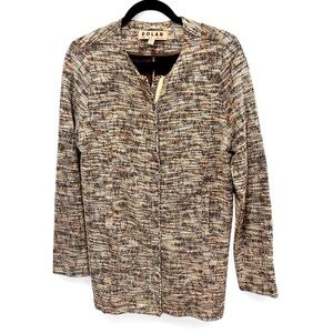 Dolan Anthropologie Leopard Tweed Longline Full Zip Jacket size Medium